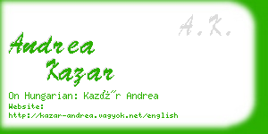 andrea kazar business card